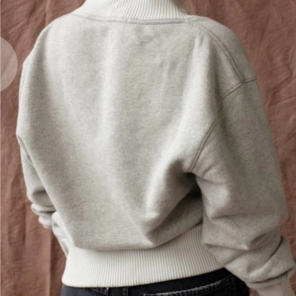 Agolde Los Angeles Klara V Neckline Oversized Grey Sweatshirt Size Large - Picture 2 of 11